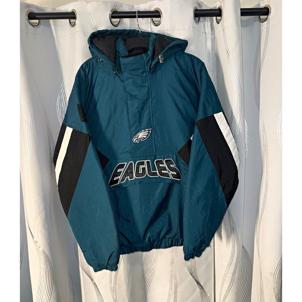 Starter Philadelphia Eagles NFL Football Hooded Jacket Green/Black/White Size L